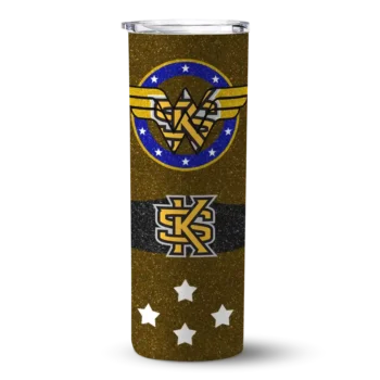Personalized Kennesaw State Owls Star Cluster Gold Skinny Tumbler