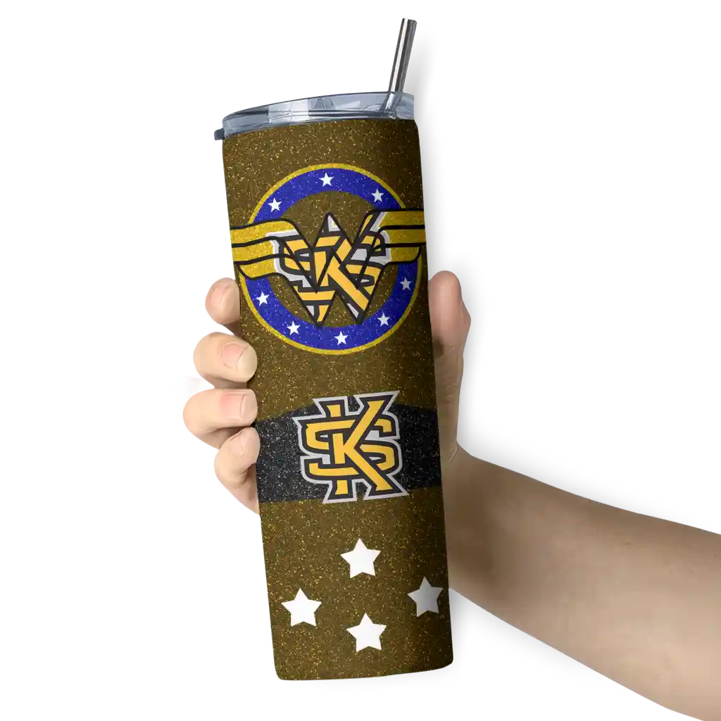 personalized-kennesaw-state-owls-star-cluster-gold-skinny-tumbler-premium-grade.webp
