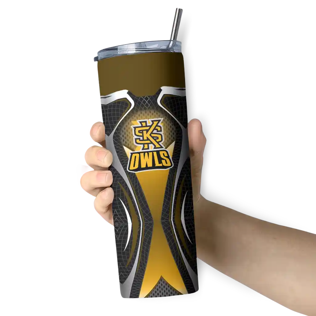 personalized-kennesaw-state-owls-superman-emblem-gold-black-skinny-tumbler-premium-grade.webp