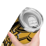 personalized-kennesaw-state-owls-web-stripes-gold-white-skinny-tumbler-best-selling-1.webp