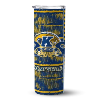 Personalized Kent State Golden Flashes Chevron Patch Navy Blue Skinny Tumbler