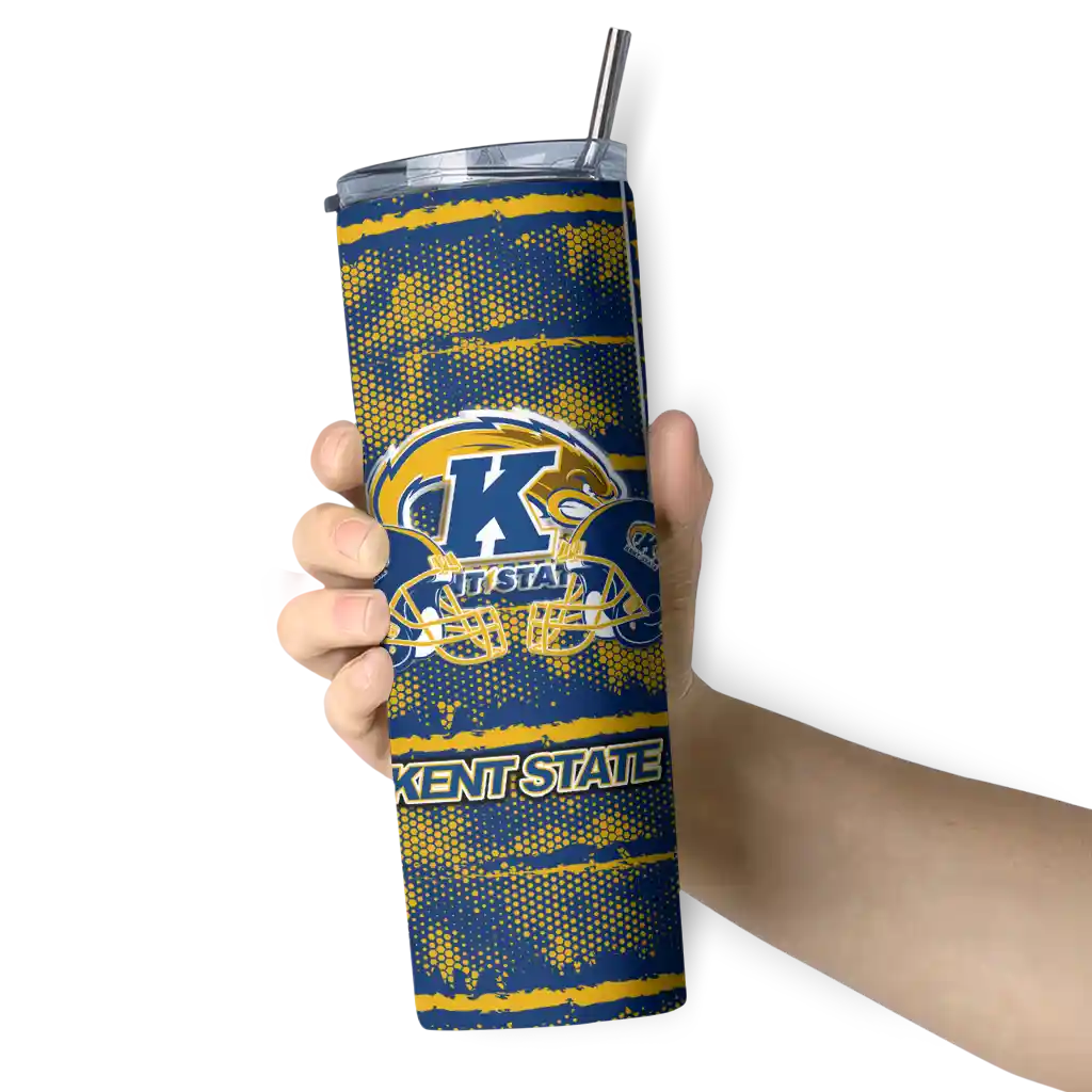 personalized-kent-state-golden-flashes-chevron-patch-navy-blue-skinny-tumbler-premium-grade.webp