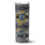 personalized-kent-state-golden-flashes-chevron-v-navy-blue-gray-skinny-tumbler-best-selling.webp