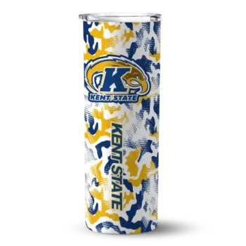 Personalized Kent State Golden Flashes Claw Marks Navy Blue White Skinny Tumbler