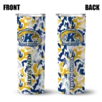 personalized-kent-state-golden-flashes-claw-marks-navy-blue-white-skinny-tumbler-best-selling.webp