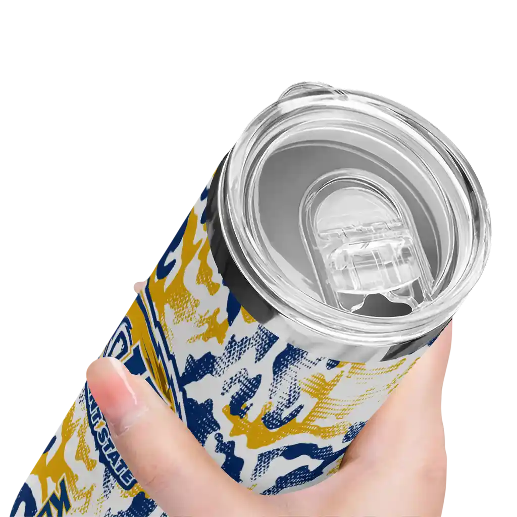 personalized-kent-state-golden-flashes-claw-marks-navy-blue-white-skinny-tumbler-high-quality.webp