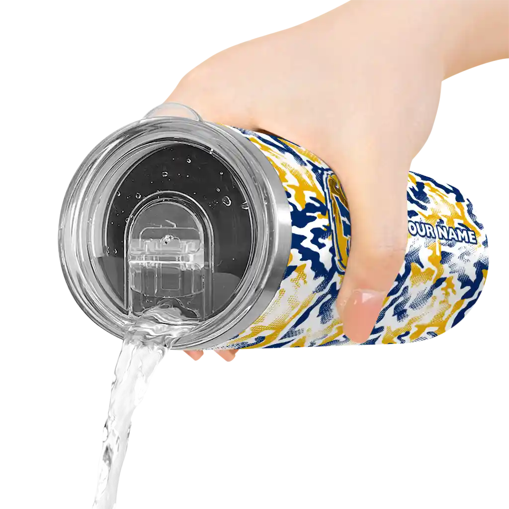 personalized-kent-state-golden-flashes-claw-marks-navy-blue-white-skinny-tumbler-latest-model.webp
