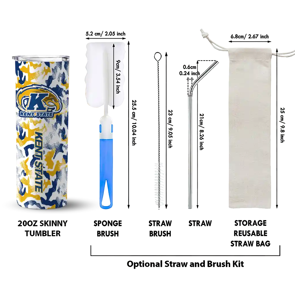 personalized-kent-state-golden-flashes-claw-marks-navy-blue-white-skinny-tumbler-new-arrival.webp