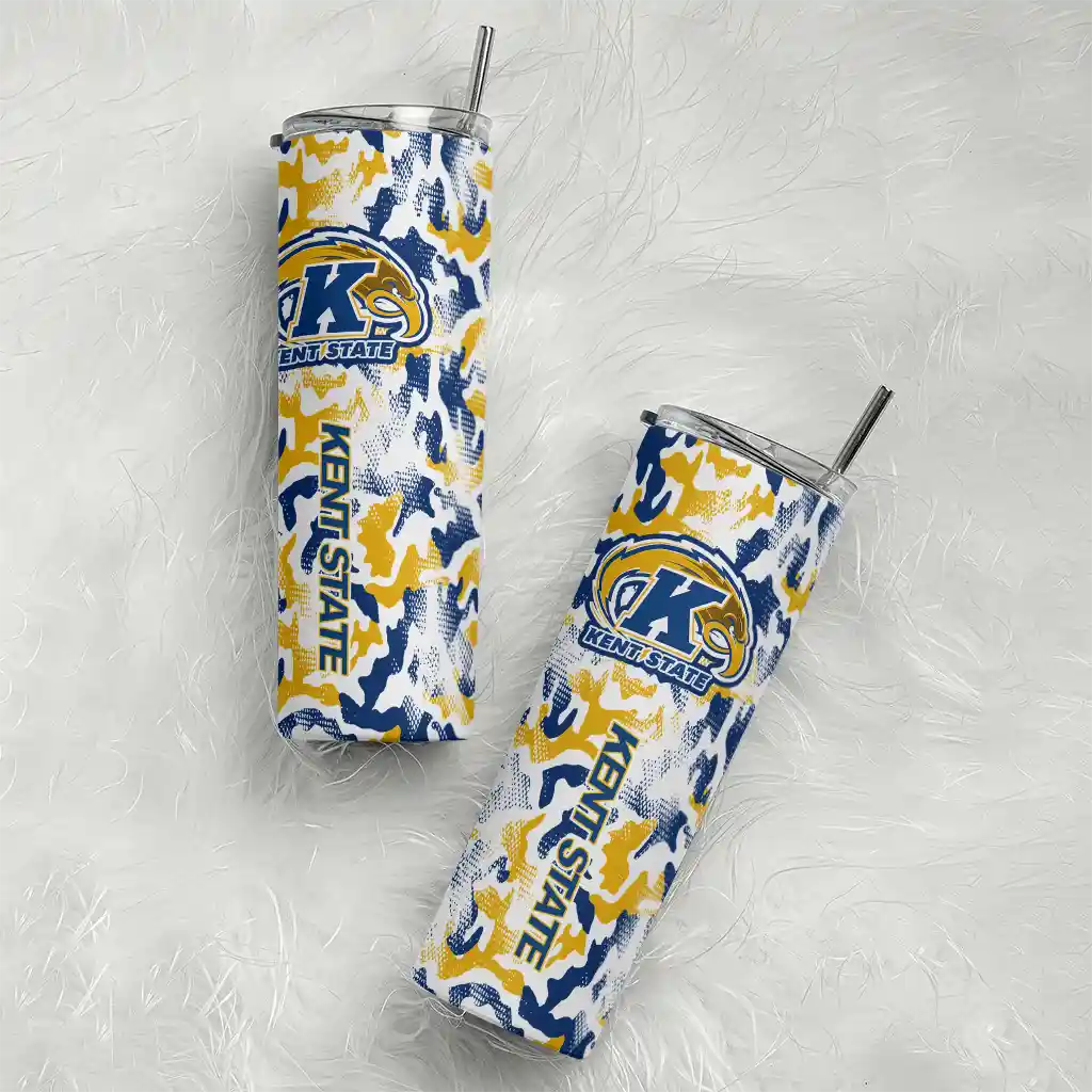 personalized-kent-state-golden-flashes-claw-marks-navy-blue-white-skinny-tumbler-top-rated.webp
