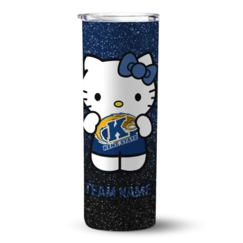 Personalized Kent State Golden Flashes Hello Kitty Navy Blue Black Skinny Tumbler
