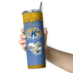 personalized-kent-state-golden-flashes-pixel-fade-navy-blue-skinny-tumbler-best-selling.webp