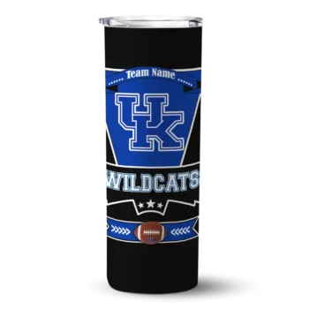 Personalized Kentucky Wildcats Helmet Belt Blue Black Skinny Tumbler