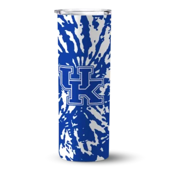 Personalized Kentucky Wildcats Metallic Grid Blue Skinny Tumbler