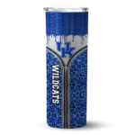 personalized-kentucky-wildcats-sparkle-drip-blue-skinny-tumbler-best-selling.webp