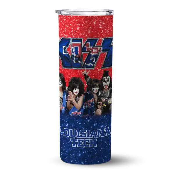 personalized la tech kiss band red skinny tumbler best selling 2