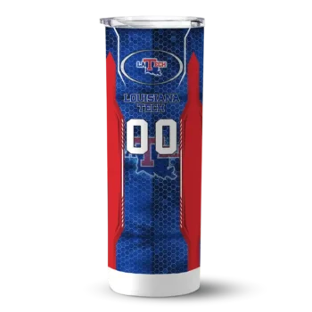 Louisiana Tech Bulldogs Tumber - Personalized Stacked Diamond Skinny Blue