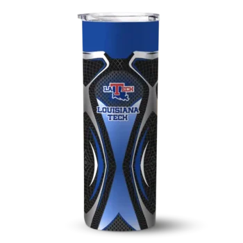 Personalized LA Tech Superman Emblem Blue Black Skinny Tumbler