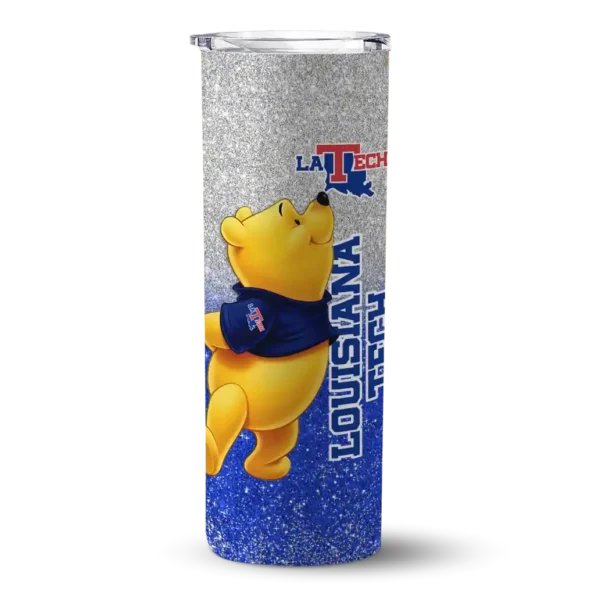 personalized la tech winnie the pooh blue gray skinny tumbler best selling 2