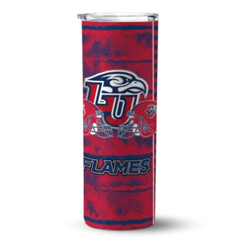 Personalized Liberty Flames Chevron Patch Red Skinny Tumbler