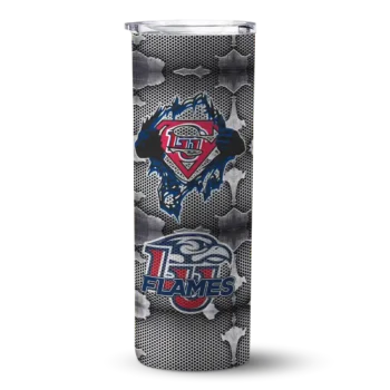 Personalized Liberty Flames Chevron V Red Gray Skinny Tumbler