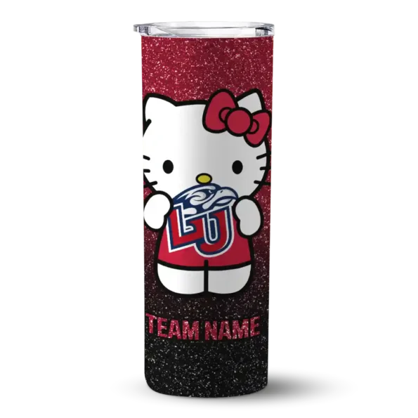 personalized liberty flames hello kitty red black skinny tumbler best selling