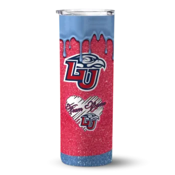 Personalized Liberty Flames Pixel Fade Red Skinny Tumbler