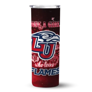 Personalized Liberty Flames Rose Romance Red Black Skinny Tumbler