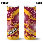 personalized-louisiana-monroe-warhawks-helmet-clash-red-skinny-tumbler-best-selling.webp