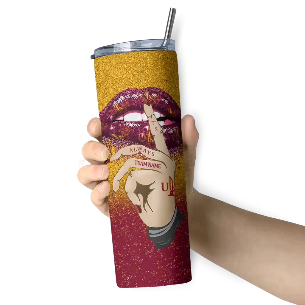 personalized-louisiana-monroe-warhawks-sparkle-lips-red-skinny-tumbler-premium-grade.webp