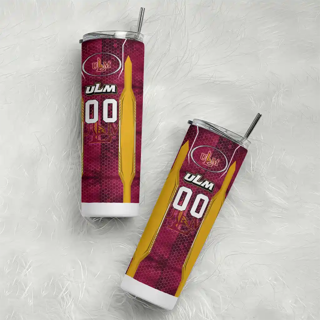 personalized-louisiana-monroe-warhawks-stacked-diamond-red-skinny-tumbler-top-rated.webp