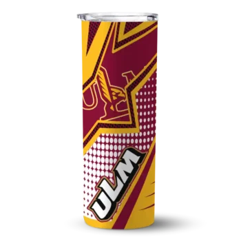 Personalized Louisiana-Monroe Warhawks Web Stripes Red White Skinny Tumbler