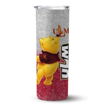 Louisiana- PersonalizedMonroe Warhawks Tumber - Personalized Winnie the Pooh Skinny Red Gray