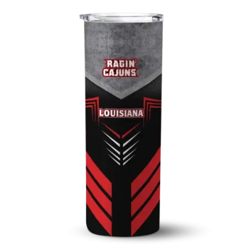Personalized Louisiana Ragin' Cajuns Hexagon Honeycomb Red Black Skinny Tumbler