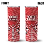personalized-louisiana-ragin-cajuns-monogram-burst-red-white-skinny-tumbler-best-selling.webp