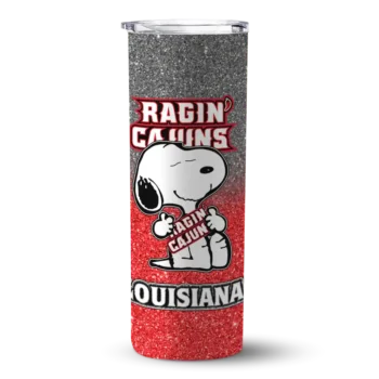 Louisiana Ragin' Cajuns Tumber - Personalized Snoopy Attitude Skinny Red