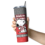 personalized-louisiana-ragin-cajuns-snoopy-attitude-red-skinny-tumbler-best-selling.webp