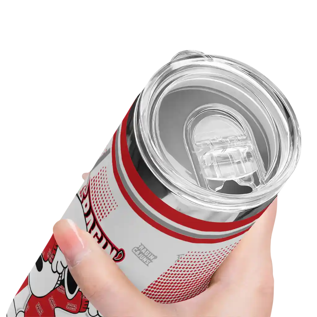 personalized-louisiana-ragin-cajuns-snoopy-dog-red-white-skinny-tumbler-high-quality.webp