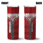 personalized-louisiana-ragin-cajuns-sparkle-drip-red-skinny-tumbler-best-selling.webp