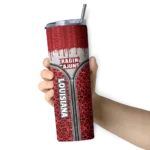 personalized-louisiana-ragin-cajuns-sparkle-drip-red-skinny-tumbler-best-selling.webp