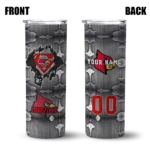 personalized-louisville-cardinals-chevron-v-red-gray-skinny-tumbler-best-selling.webp