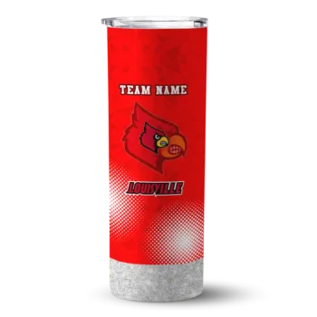 Personalized Louisville Cardinals Starburst Tiles Red Skinny Tumbler