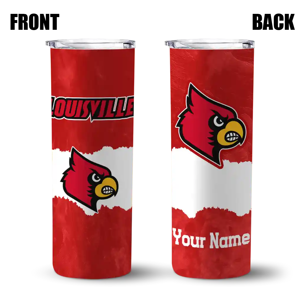 personalized-louisville-cardinals-torn-band-red-white-skinny-tumbler-fashion-forward.webp