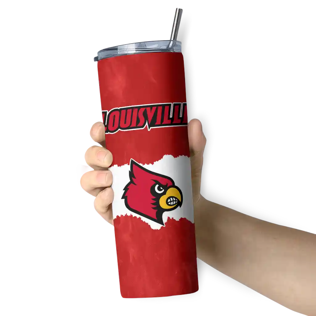 personalized-louisville-cardinals-torn-band-red-white-skinny-tumbler-premium-grade.webp