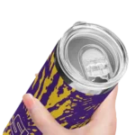 personalized-lsu-tigers-metallic-grid-purple-skinny-tumbler-best-selling.webp