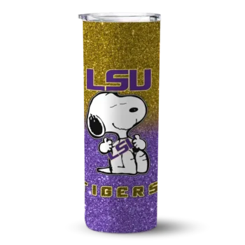 Personalized LSU Tigers Snoopy Attitude Purple Skinny Tumbler