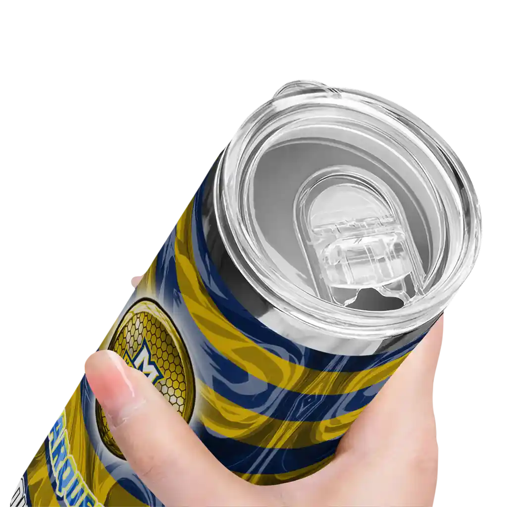 personalized-marquette-golden-eagles-patterned-waves-blue-skinny-tumbler-high-quality.webp
