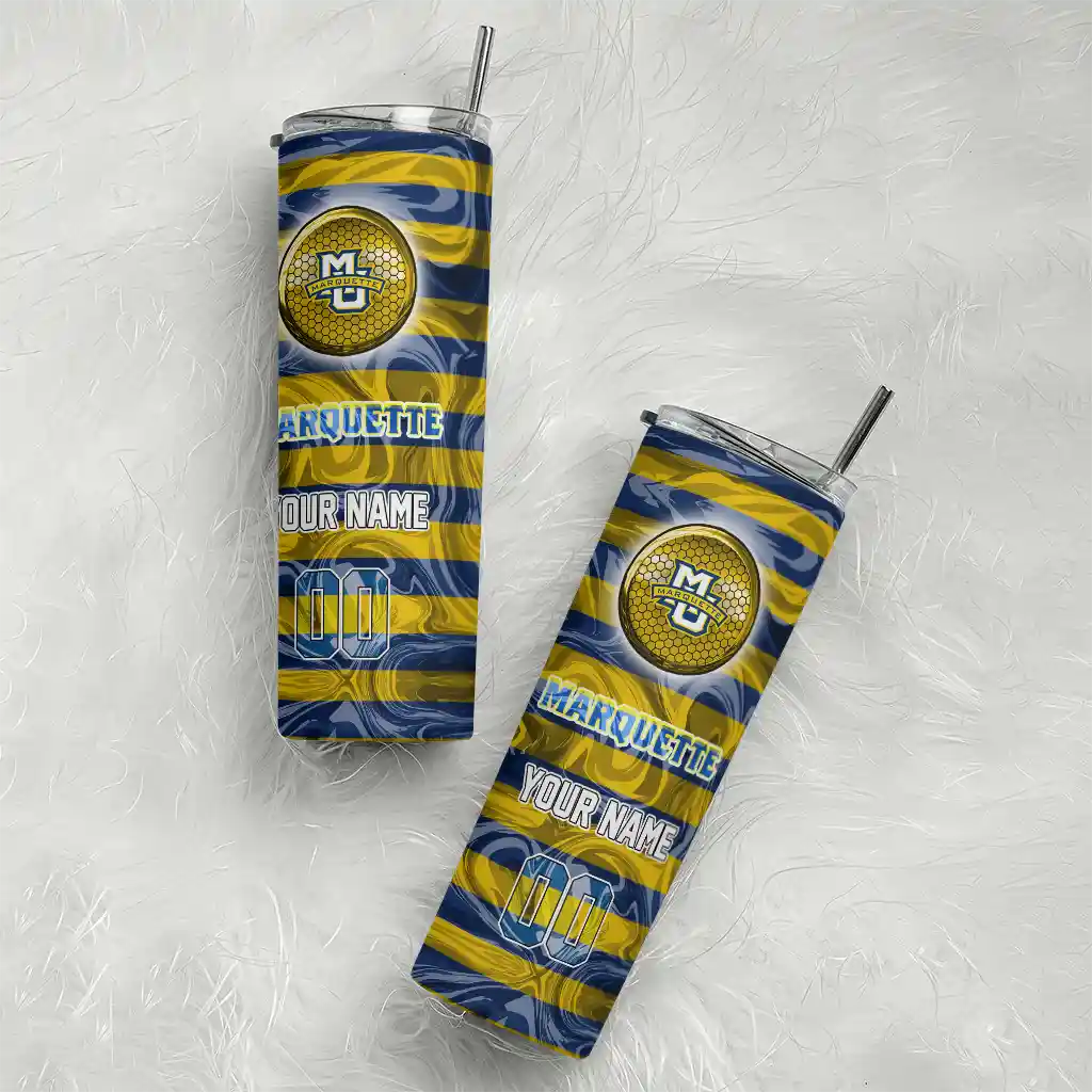 personalized-marquette-golden-eagles-patterned-waves-blue-skinny-tumbler-top-rated.webp