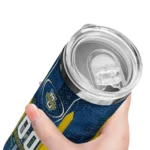 personalized-marquette-golden-eagles-stacked-diamond-blue-skinny-tumbler-best-selling.webp