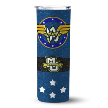 Personalized Marquette Golden Eagles Star Cluster Blue Skinny Tumbler