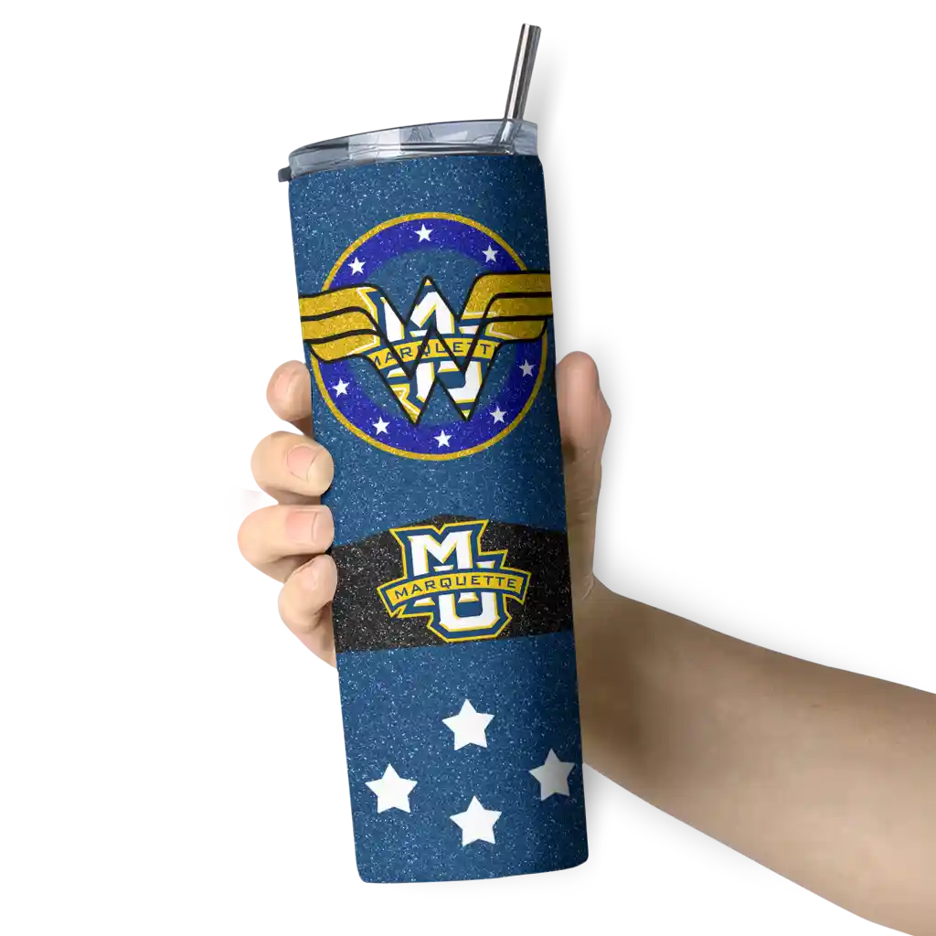 personalized-marquette-golden-eagles-star-cluster-blue-skinny-tumbler-premium-grade.webp